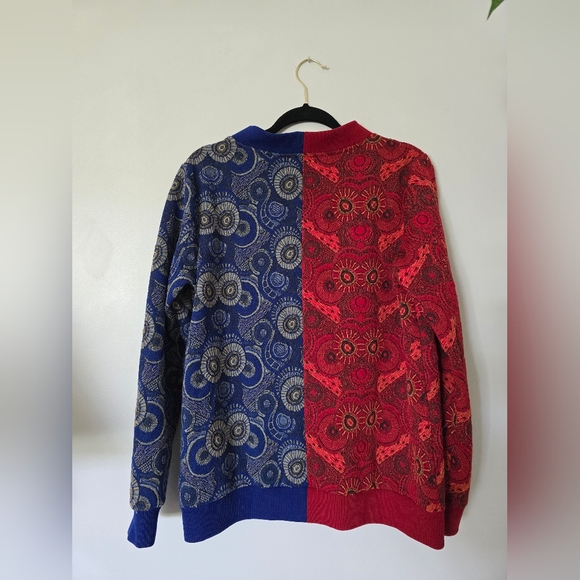 Kahindo Windhoek Womens Cardigan Sweater Size L Blue And Red - Picture 6 of 10